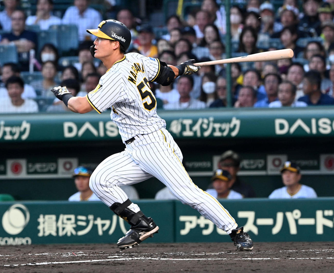 阪神対中日　3回裏阪神2死二塁、前川は右前適時打を放つ（撮影・前岡正明）
