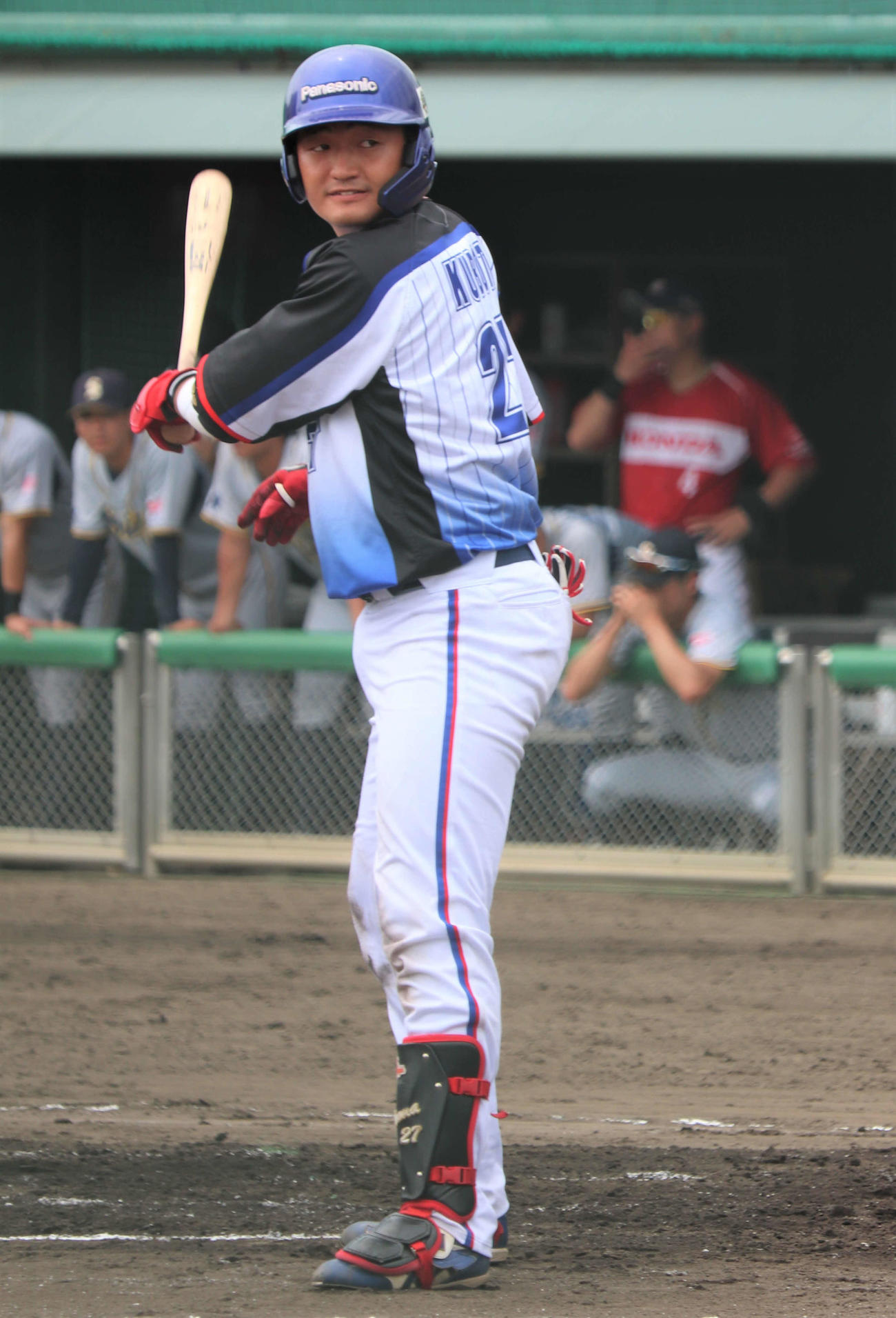 西濃運輸対パナソニック　5番捕手で出場し初回に右前適時打を放った、久保田拓真選手（23＝関大）（撮影・中島麗）