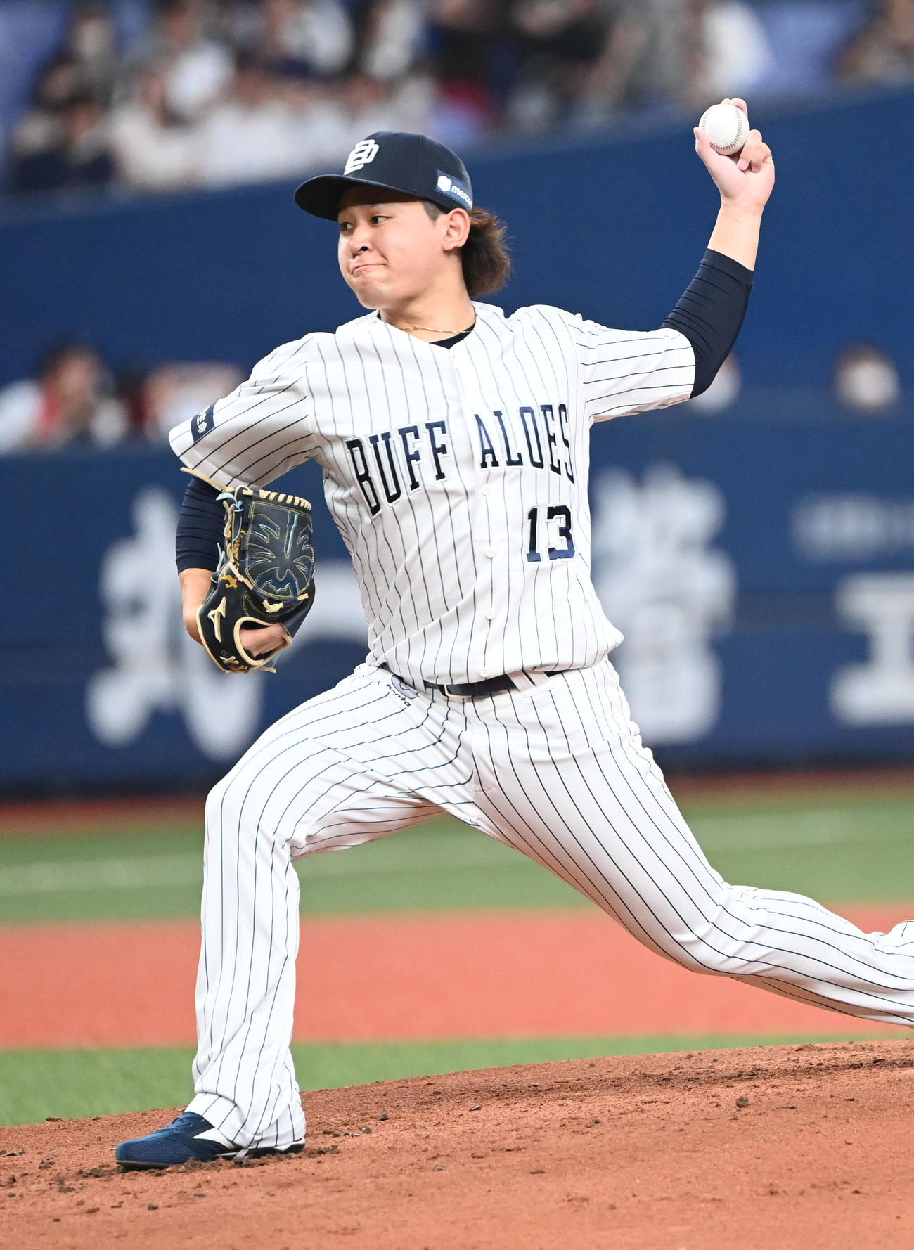 オリックス対ロッテ　先発するオリックス宮城（撮影・和賀正仁）