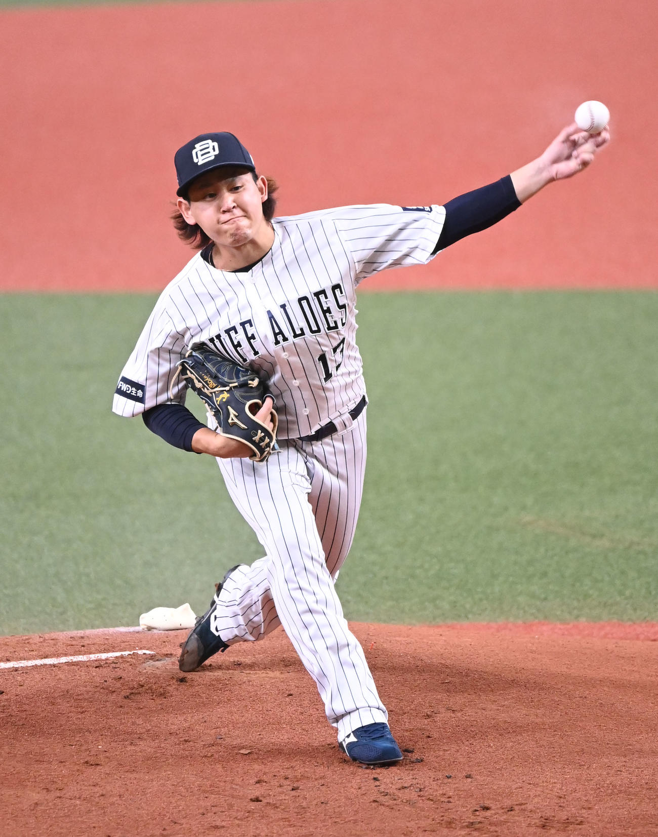 オリックス対ロッテ　力投するオリックス先発の宮城（撮影・和賀正仁）