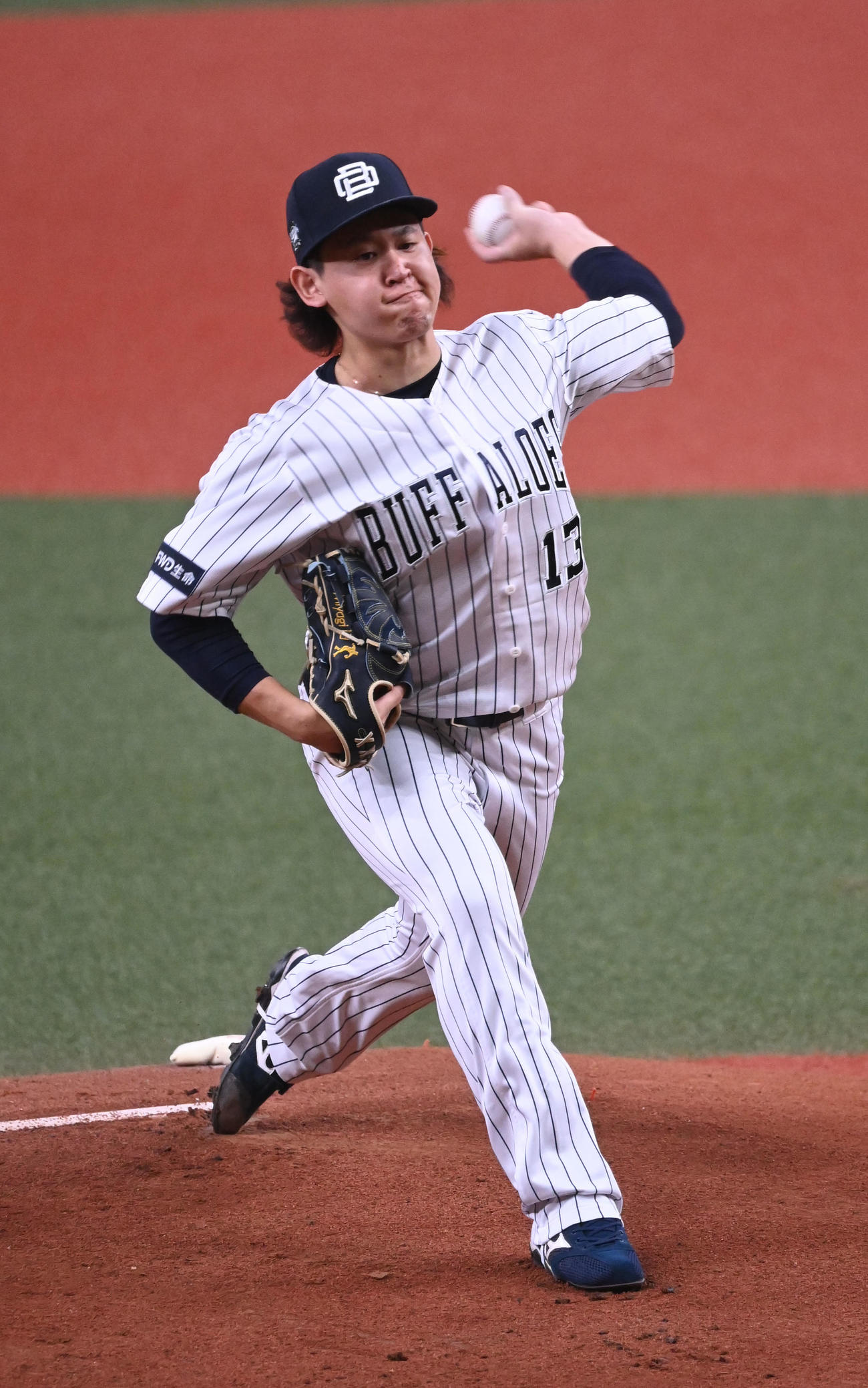 オリックス対ロッテ　先発するオリックス宮城（撮影・和賀正仁）
