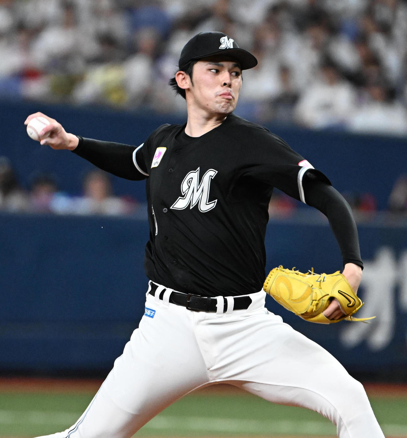 オリックス対ロッテ　力投するロッテ佐々木朗（撮影・石井愛子）＝2023年6月27日、京ラドーム大阪
