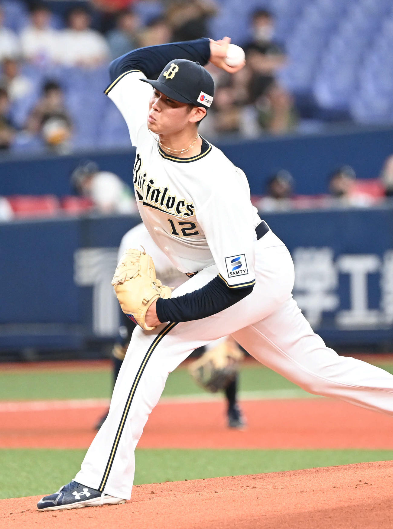 オリックス対ロッテ　オリックス先発の山下（撮影・和賀正仁）