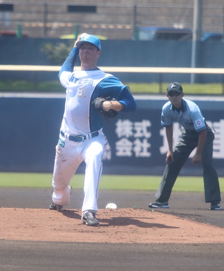 日本ハム対ロッテ　先発し力投する日本ハムのマーベル（撮影・永野高輔）
