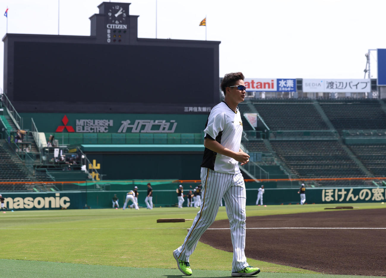 阪神対中日　ランニングする大竹（撮影・藤尾明華）