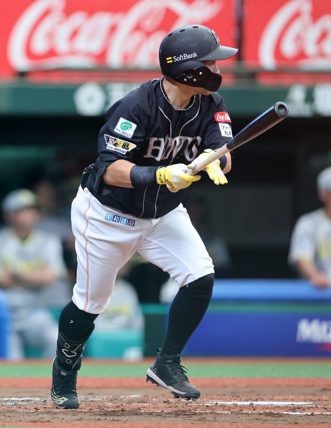 西武対ソフトバンク　2回表ソフトバンク2死、中村晃は左前安打を放つ（撮影・鈴木正人）