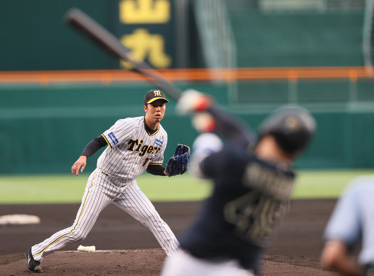 ウエスタン・リーグ阪神対オリックス　阪神先発の青柳（撮影・上山淳一）