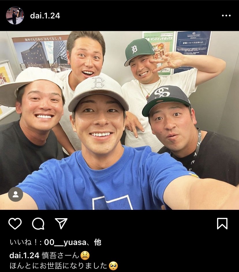 巨人湯浅のインスタグラムから（スクリーンショット）