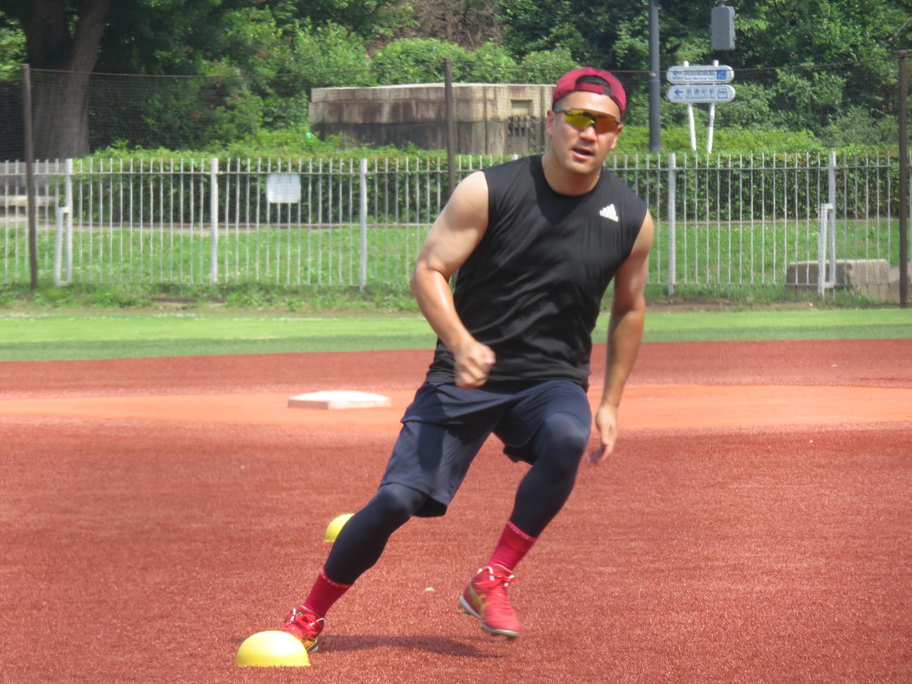 先発する4日のオリックス戦に向けて調整を行う楽天田中将