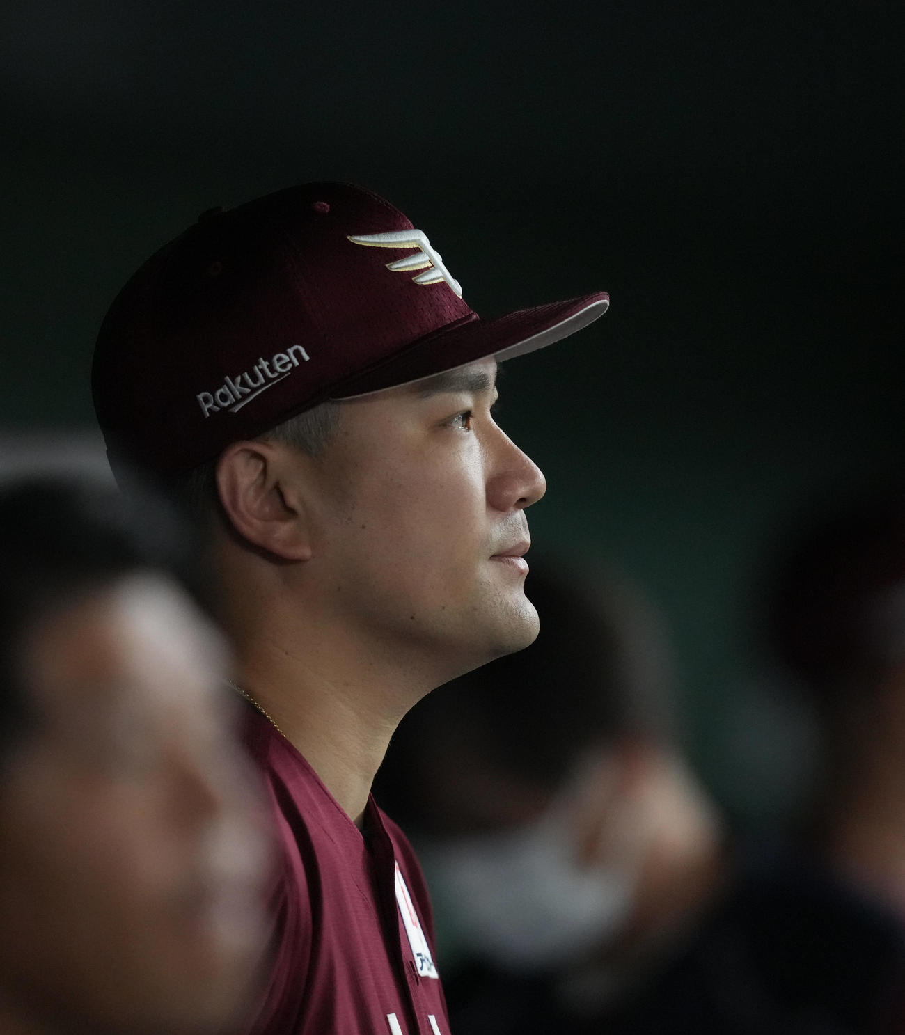 楽天対オリックス　試合後、厳しい表情を見せる田中将（撮影・狩俣裕三）