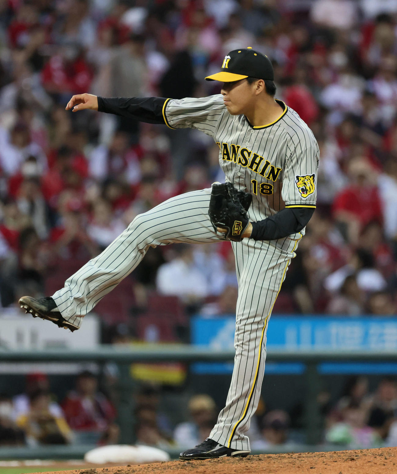 広島対阪神　4回裏広島、阪神2番手の馬場（撮影・加藤孝規）