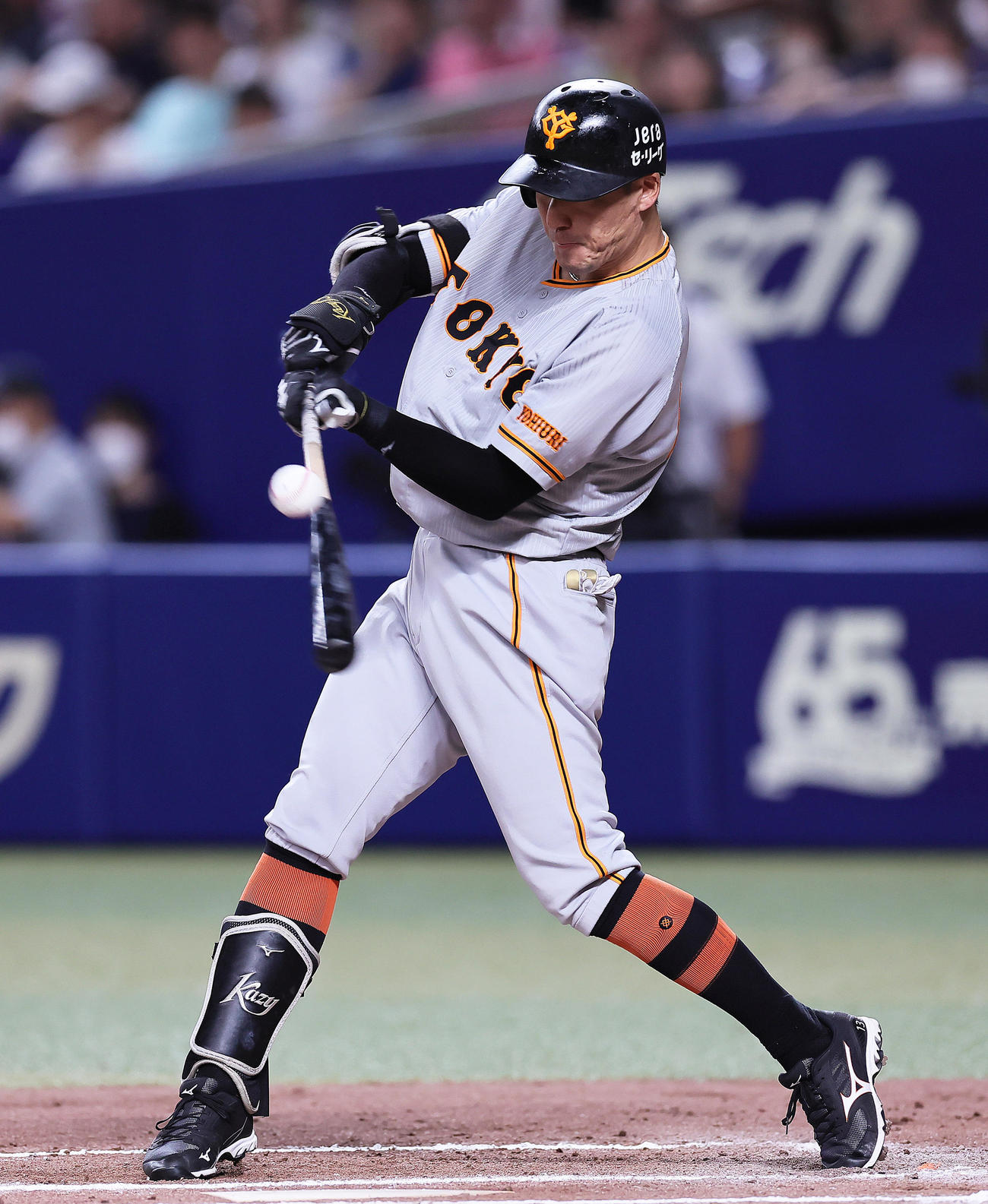 中日対巨人　7回表巨人無死、左前打を放つ梶谷（撮影・足立雅史）