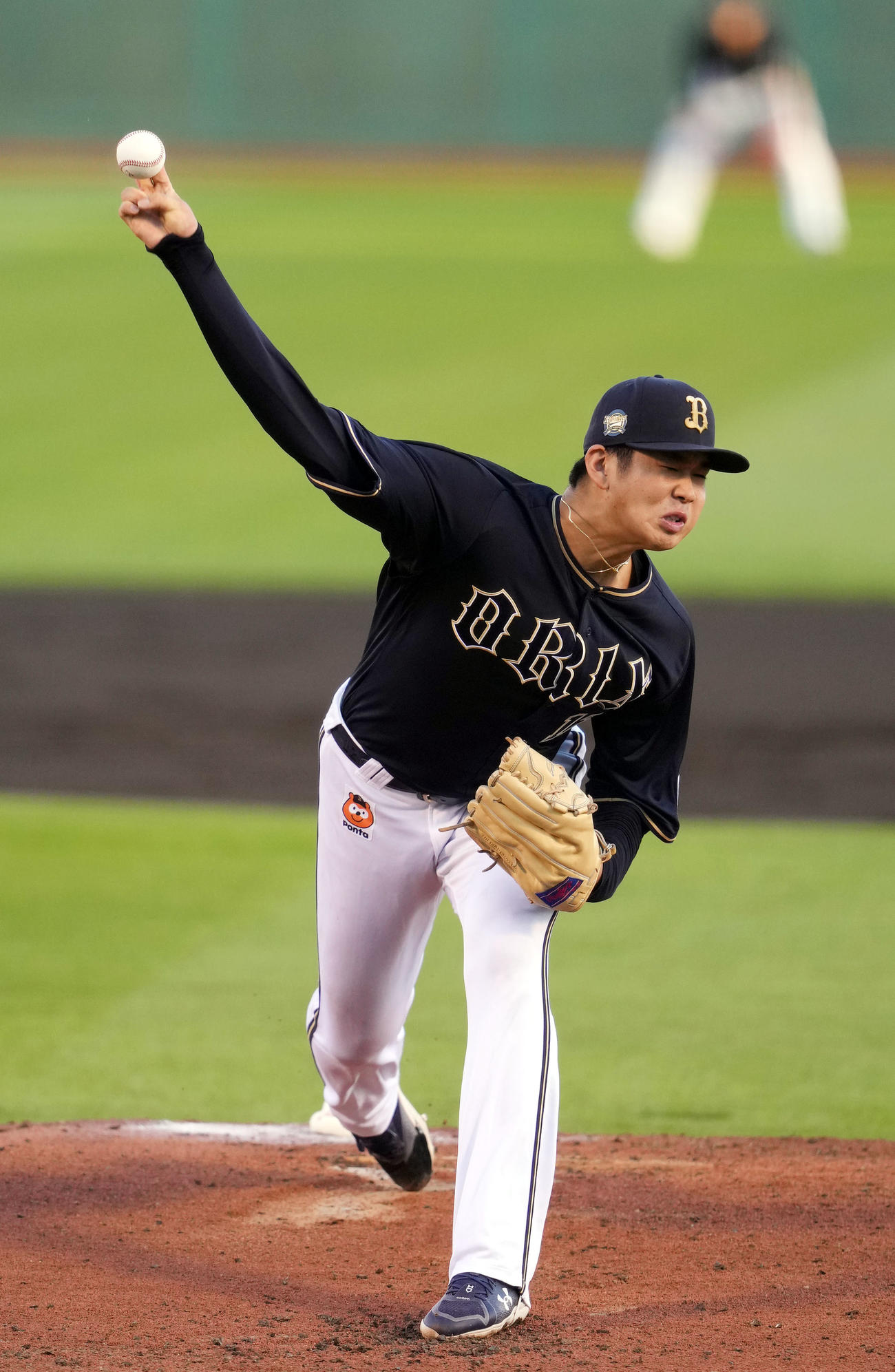 楽天対オリックス　オリックス先発の山下（撮影・狩俣裕三）