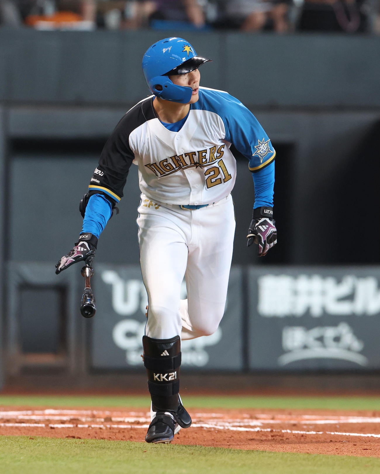 日本ハム対ロッテ　1回裏日本ハム1死、清宮は中越えソロ本塁打を放つ（撮影・佐藤翔太）