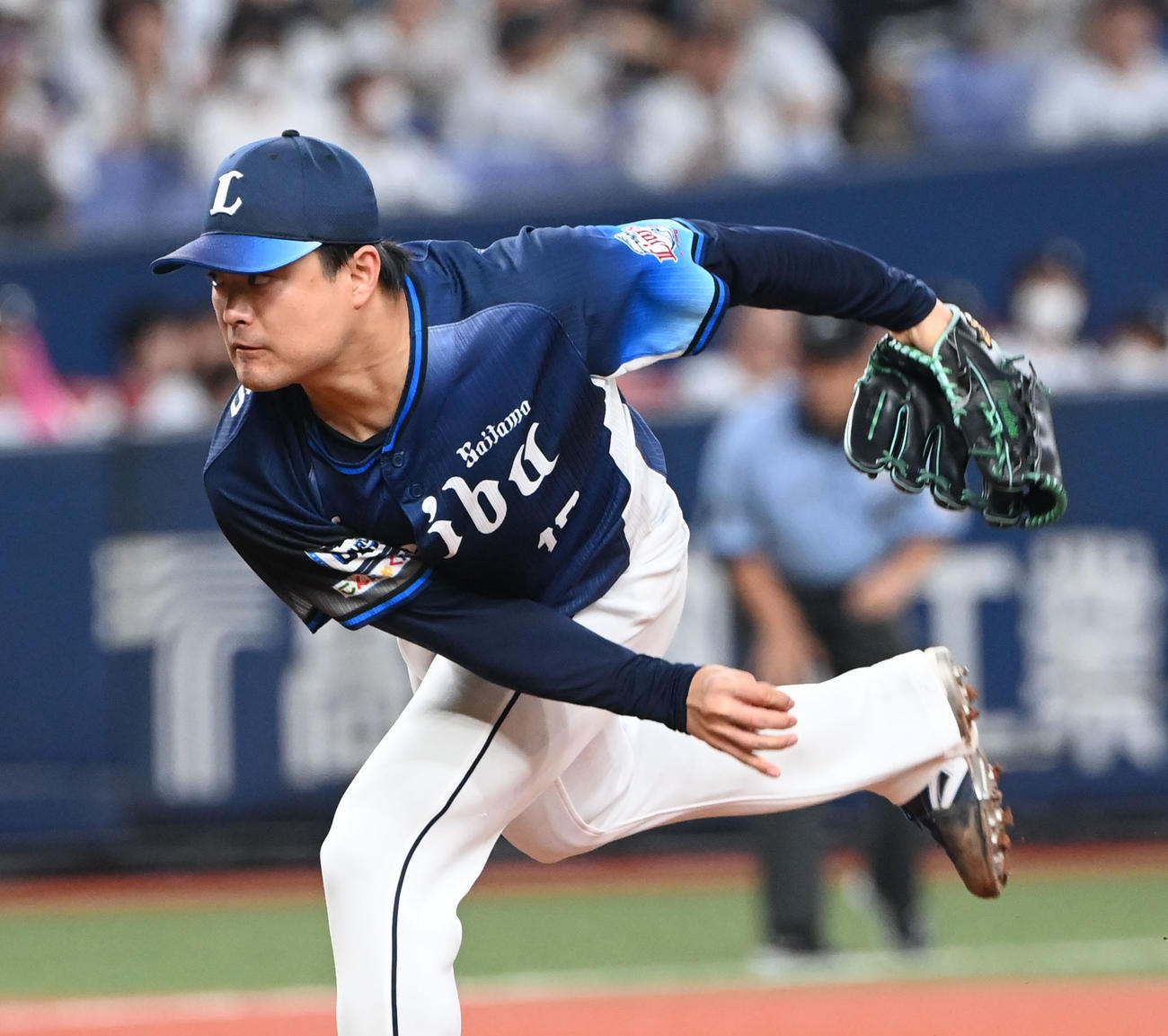 オリックス対西武　先発する西武松本（撮影・和賀正仁）