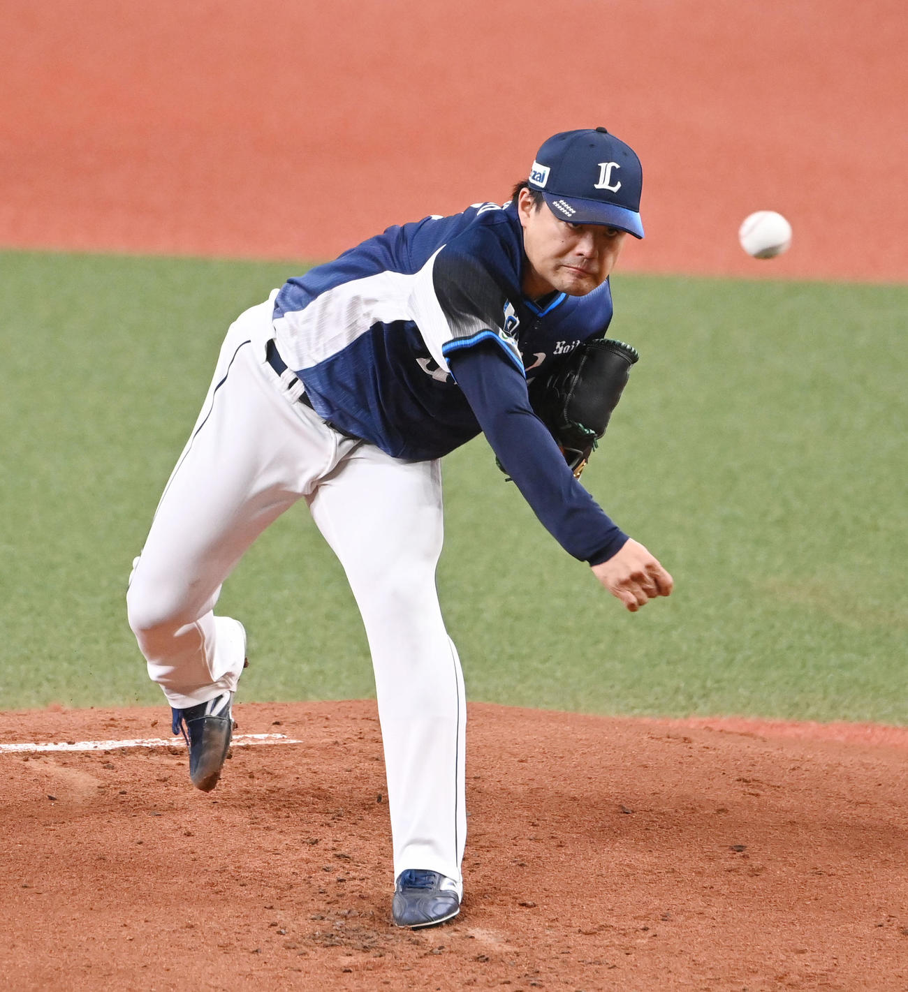 オリックス対西武　先発する西武松本（撮影・和賀正仁）
