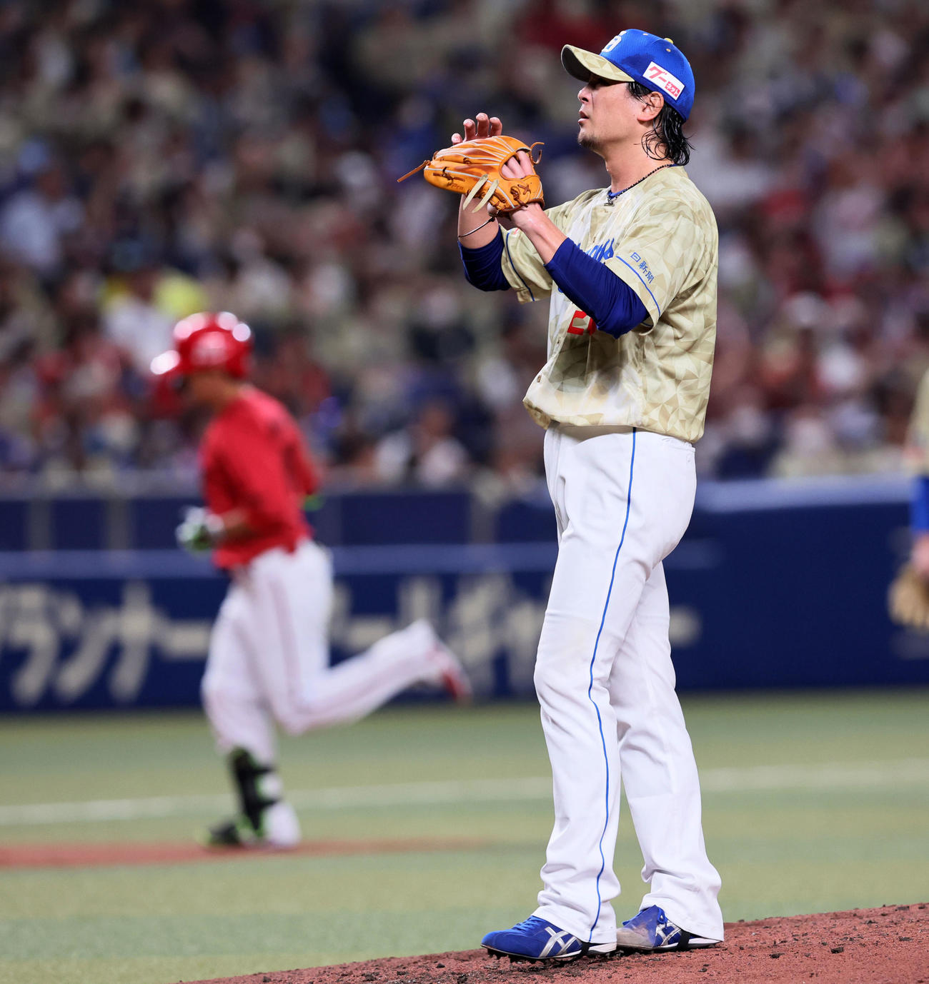 中日対広島　3回表広島2死一、二塁、涌井は西川に右越え先制3点本塁打を浴びる（撮影・加藤哉）