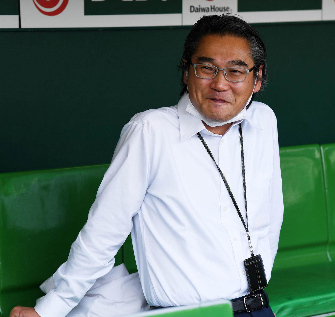 阪神嶌村聡球団本部長（2023年5月10日撮影）