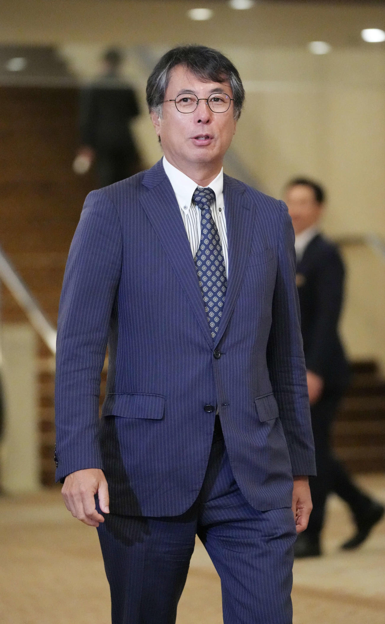 2023年第1回プロ野球オーナー会議に臨む中日大島オーナー（撮影・小沢裕）