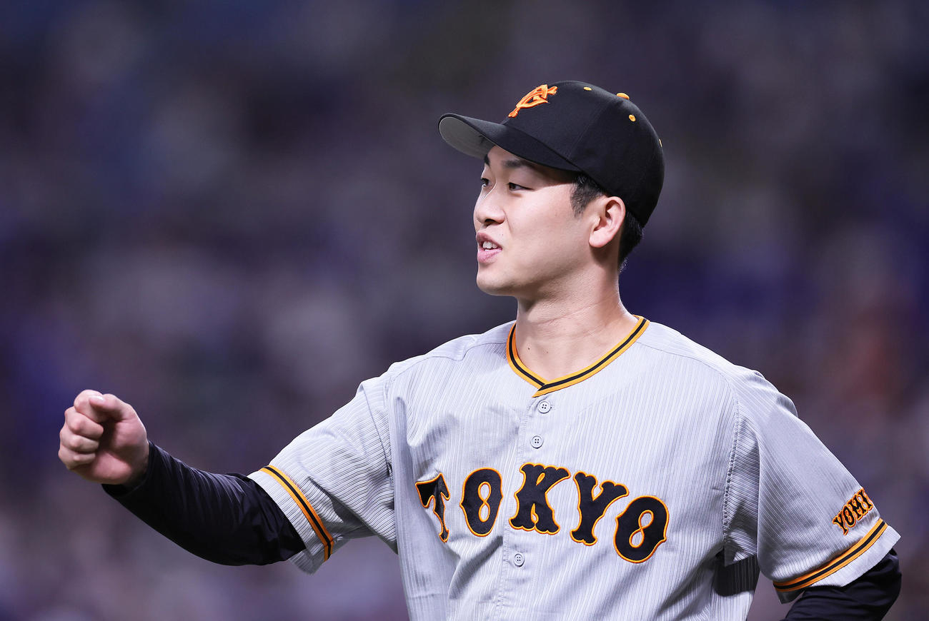 巨人山崎伊織（2023年7月4日撮影）