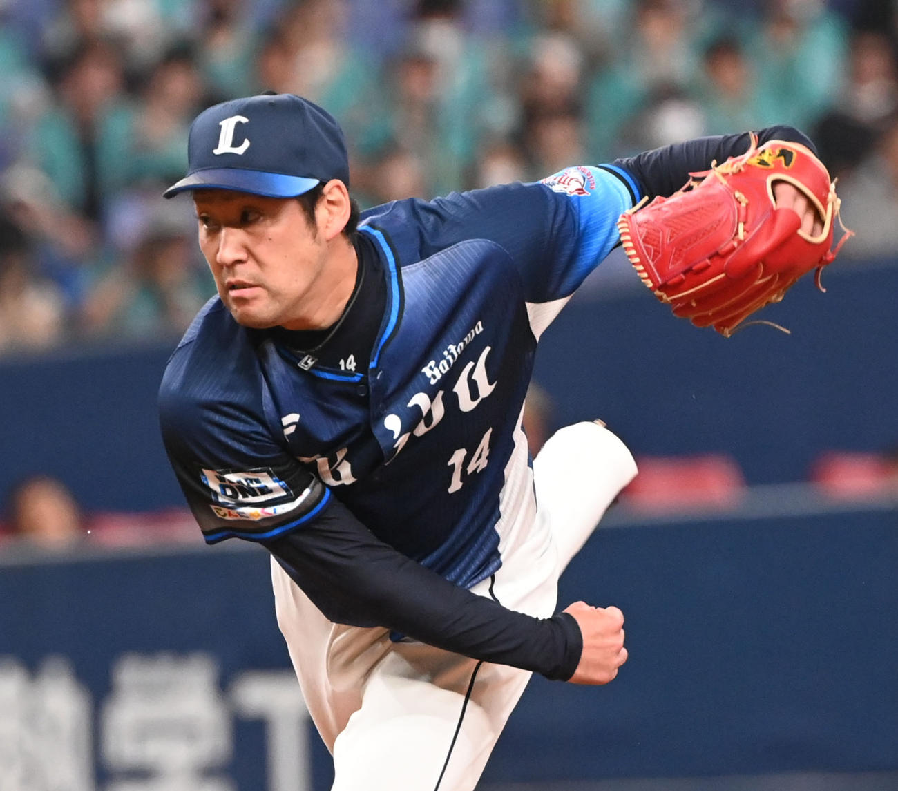 ソフトバンク対西武　9回に登板する西武増田（撮影・和賀正仁）