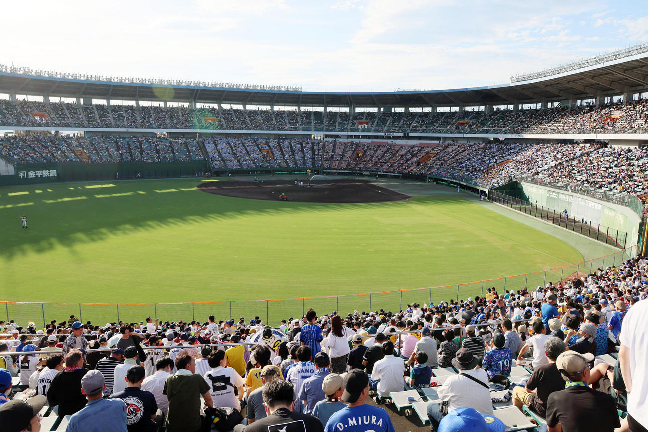 阪神対DeNA 4年ぶりの1軍公式戦開催となった倉敷マスカットスタジアム（撮影・加藤哉）