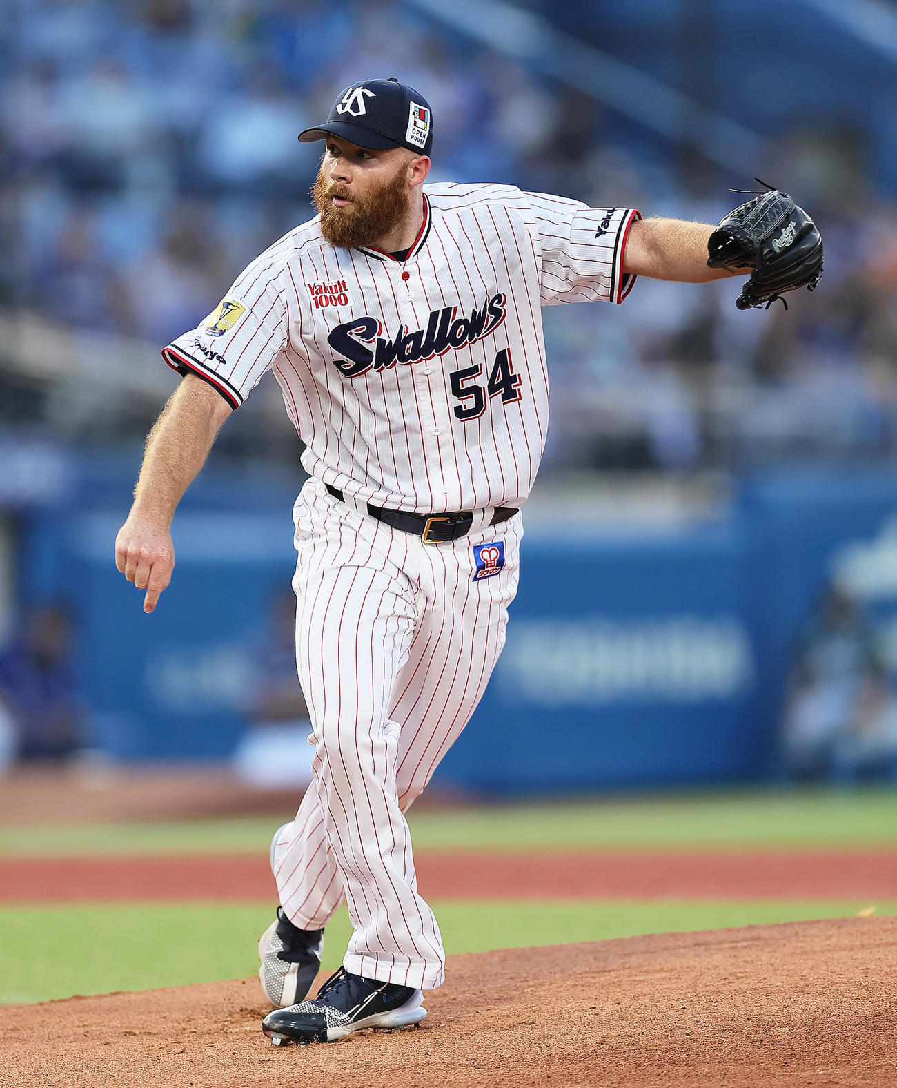ヤクルト対中日　ヤクルト先発のサイスニード（撮影・足立雅史）
