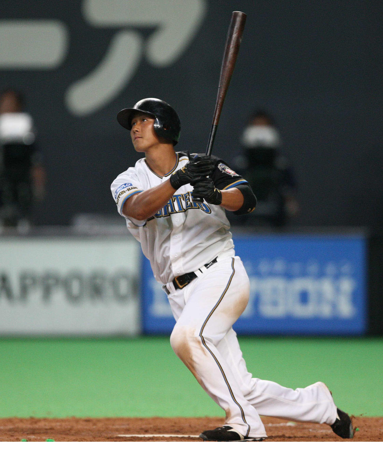 2010年7月20日、ロッテ大嶺から1号本塁打を放つ日本ハム中田翔
