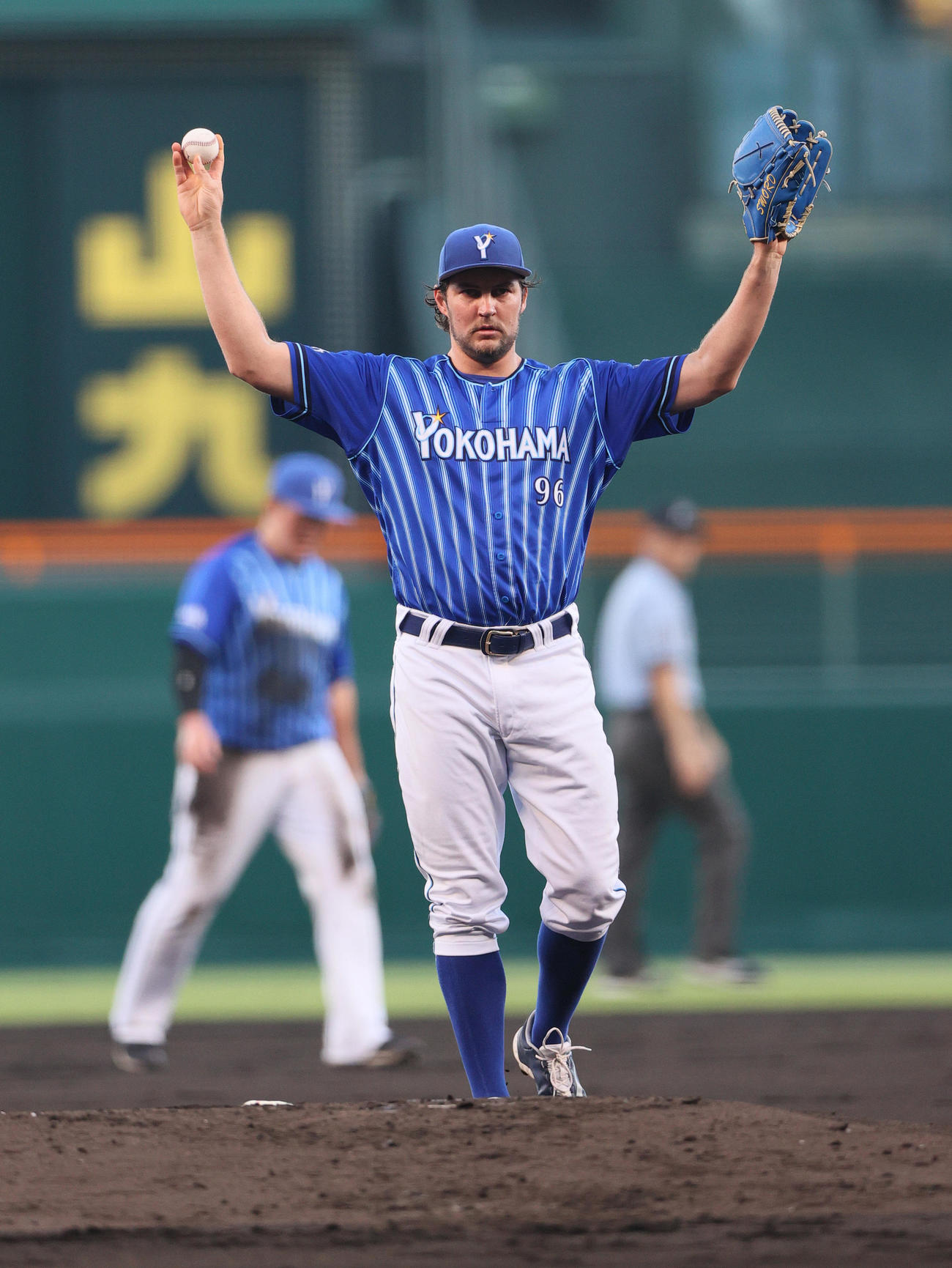 阪神対DeNA DeNA先発のバウアー（撮影・上山淳一）