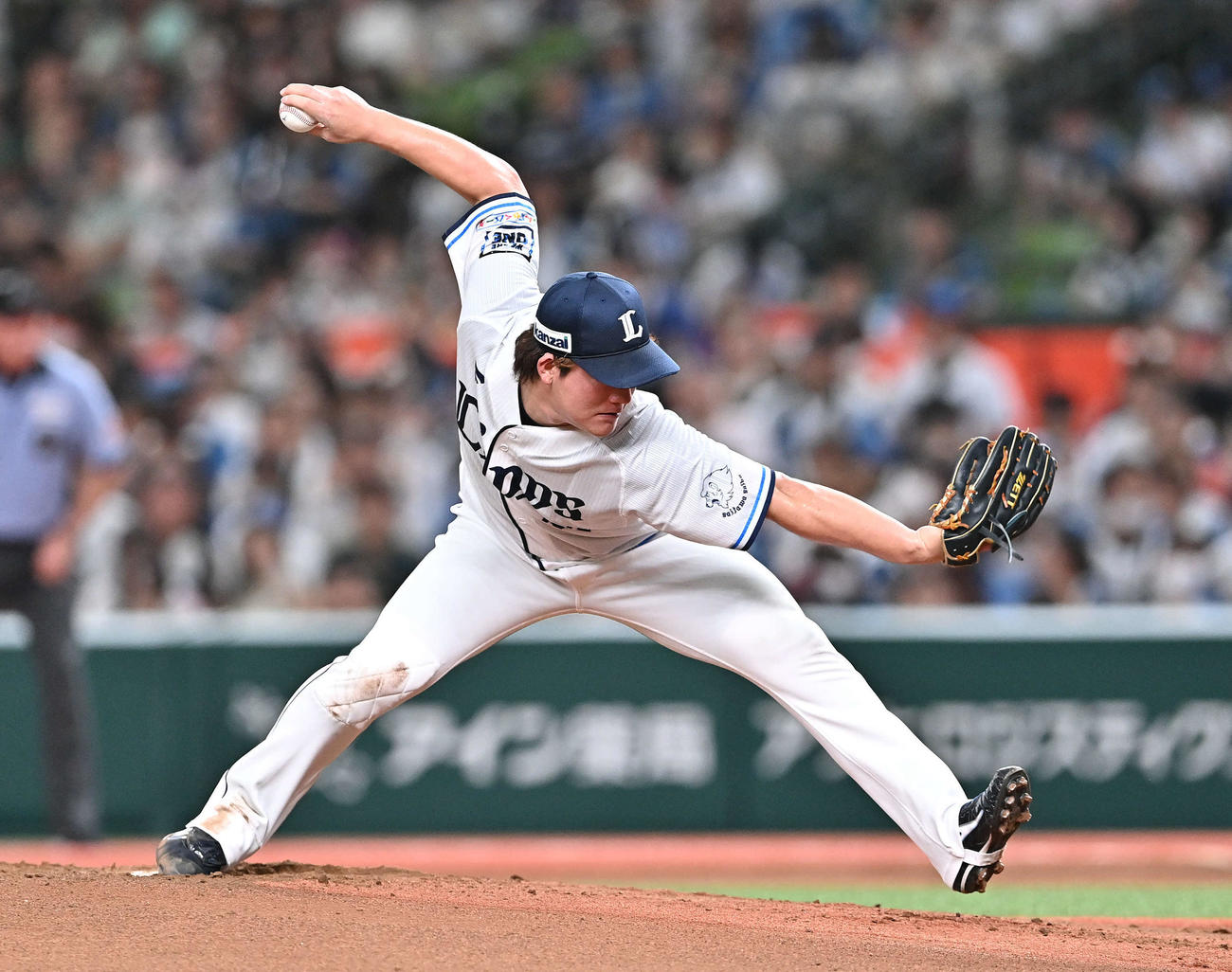 西武対日本ハム　西武先発の与座（撮影・滝沢徹郎）