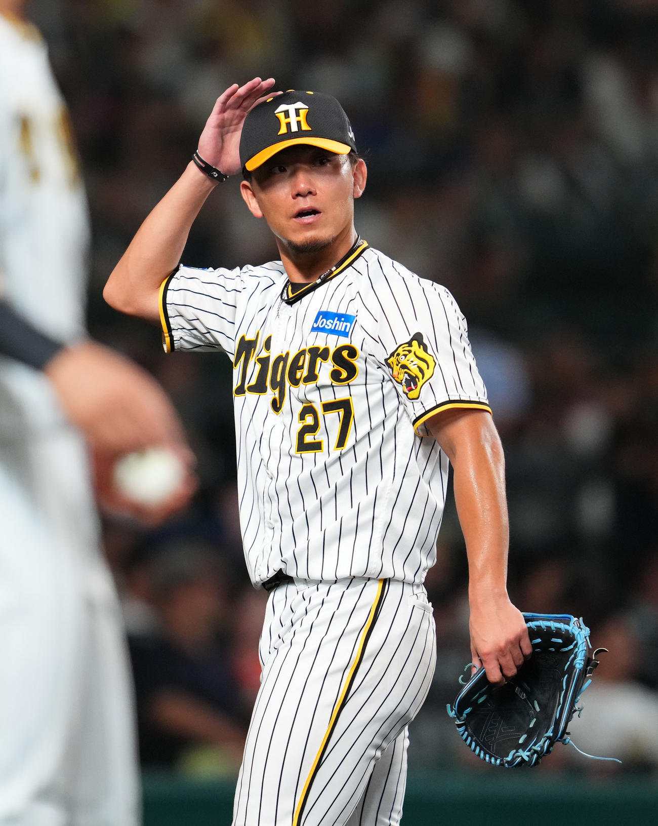 阪神対中日　6回を終えベンチに戻る阪神伊藤将（撮影・藤尾明華）