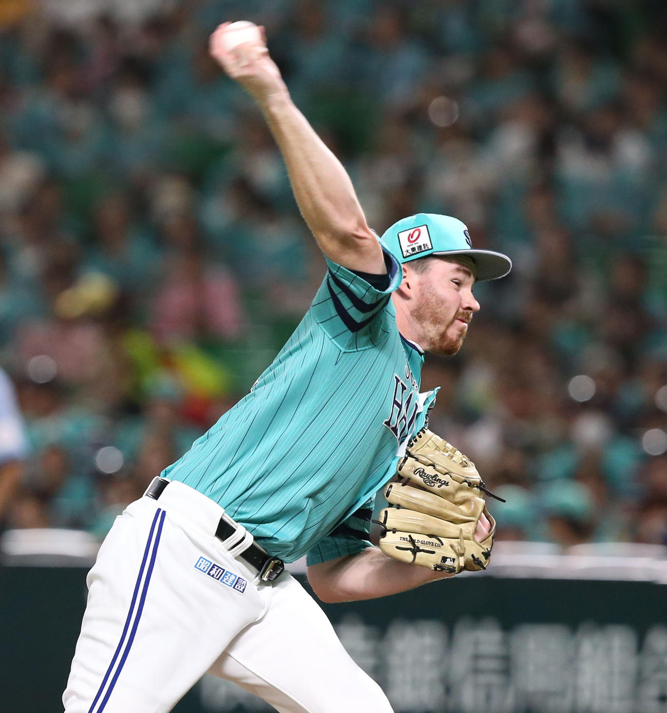 ソフトバンク対オリックス　2回に力投するソフトバンク先発のスチュワート（撮影・冨田成美）