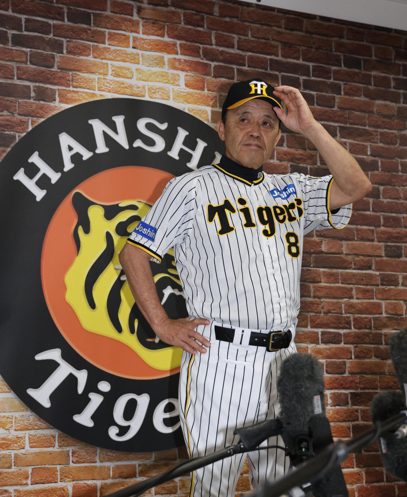 阪神対中日　シーズン前半戦の総括をする阪神岡田監督（撮影・藤尾明華）