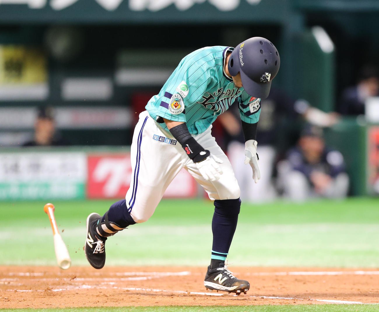 ソフトバンク対オリックス　9回裏ソフトバンク2死一塁、牧原大は遊ゴロに終わる（撮影・梅根麻紀）