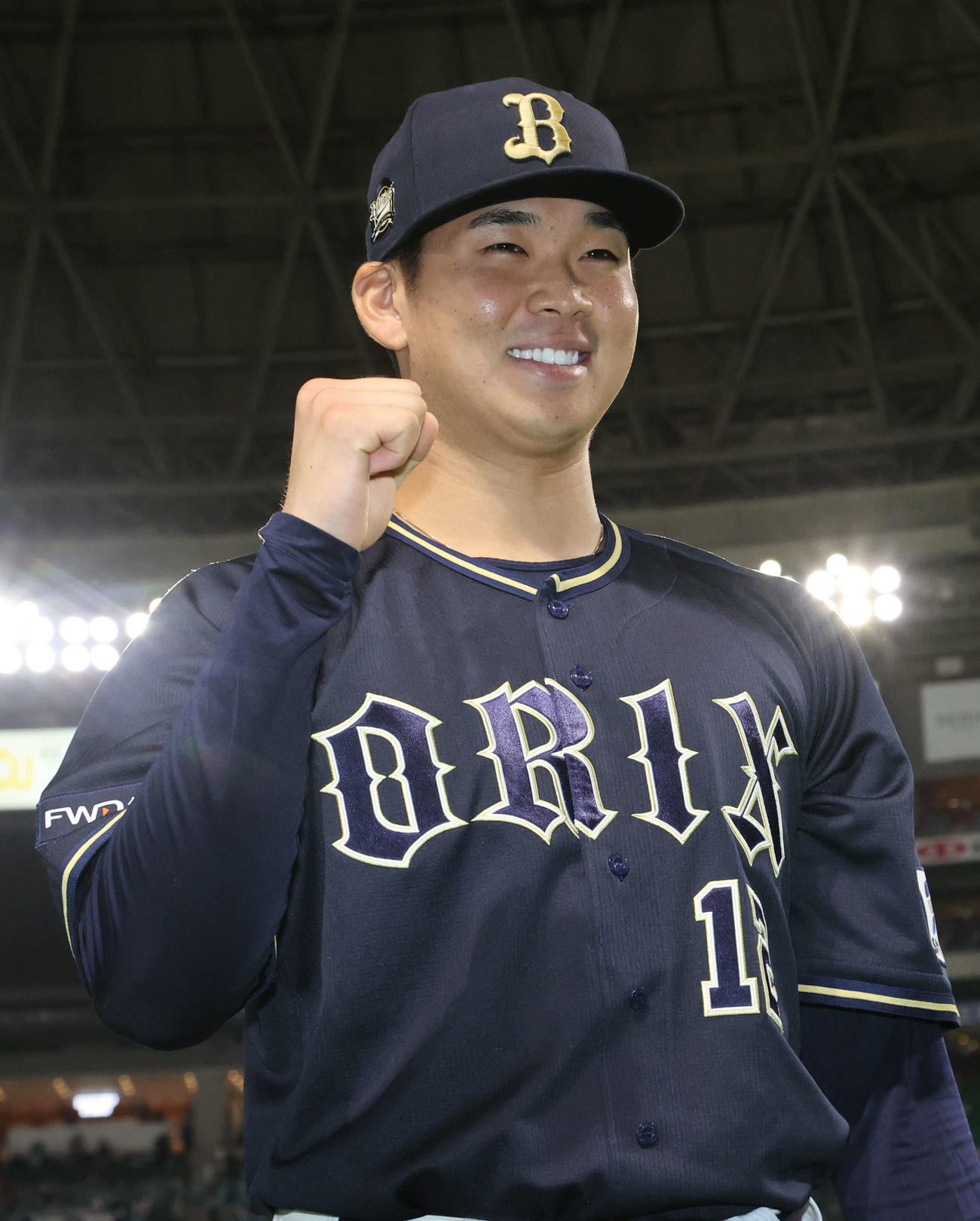 ソフトバンク対オリックス　8勝目を飾り笑顔を見せるオリックス山下（撮影・梅根麻紀）