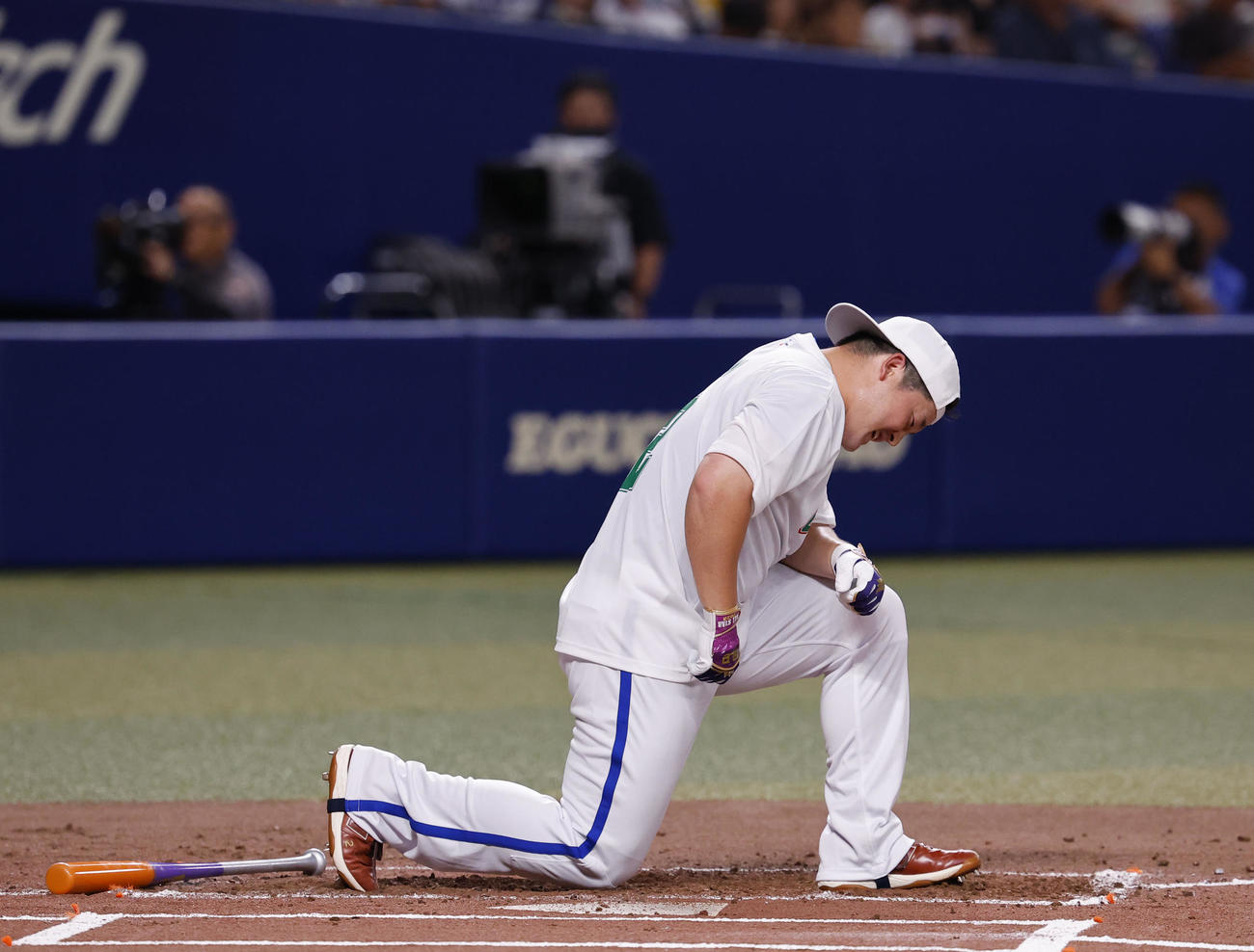 全セ対全パ　本塁打競争2回戦で敗れたDeNA牧（撮影・藤尾明華）