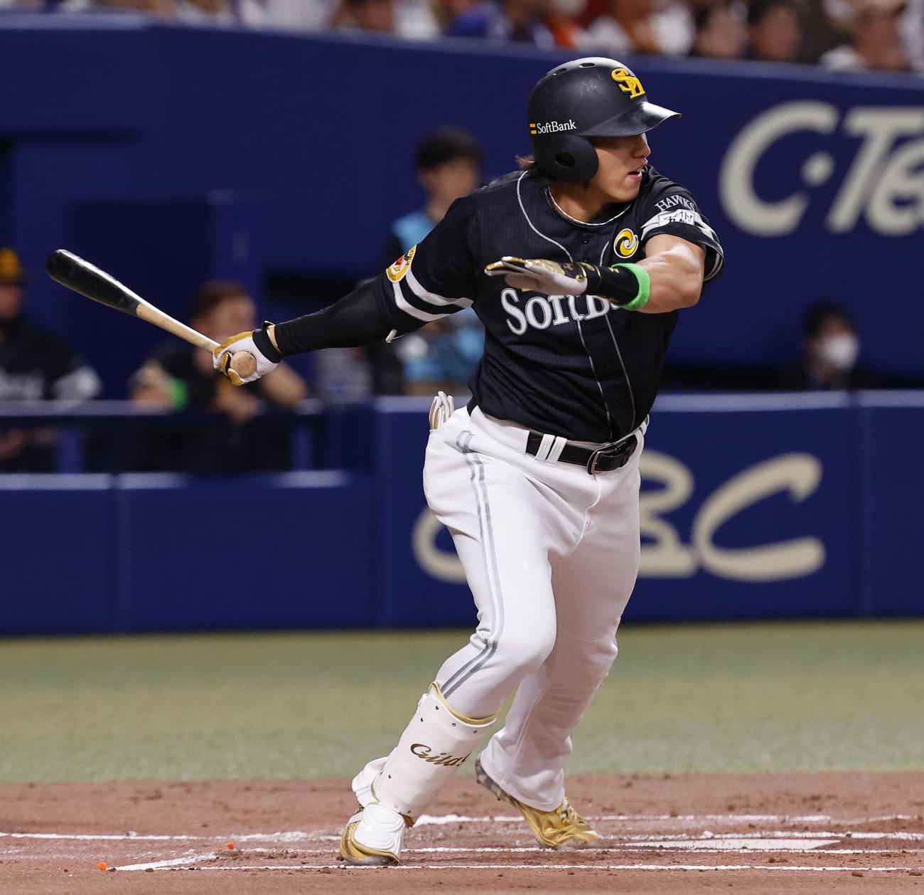 全セ対全パ　1回表全パ無死一、二塁、柳田が中前に適時打を放つ（撮影・藤尾明華）