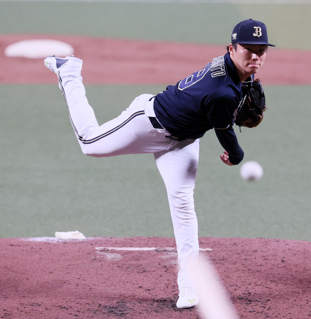 全セ対全パ　2回裏、全パ2番手で登板する山本（撮影・加藤哉）