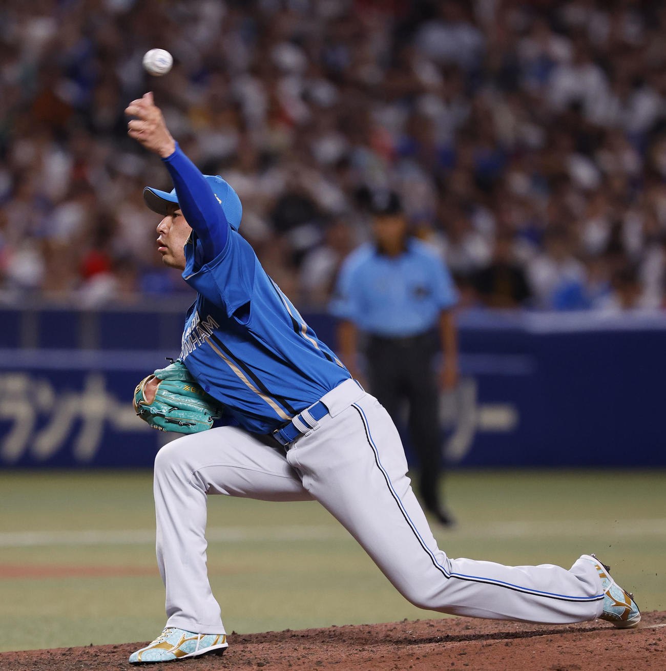 全セ対全パ　8回裏全セに登板した全パ加藤（撮影・藤尾明華）
