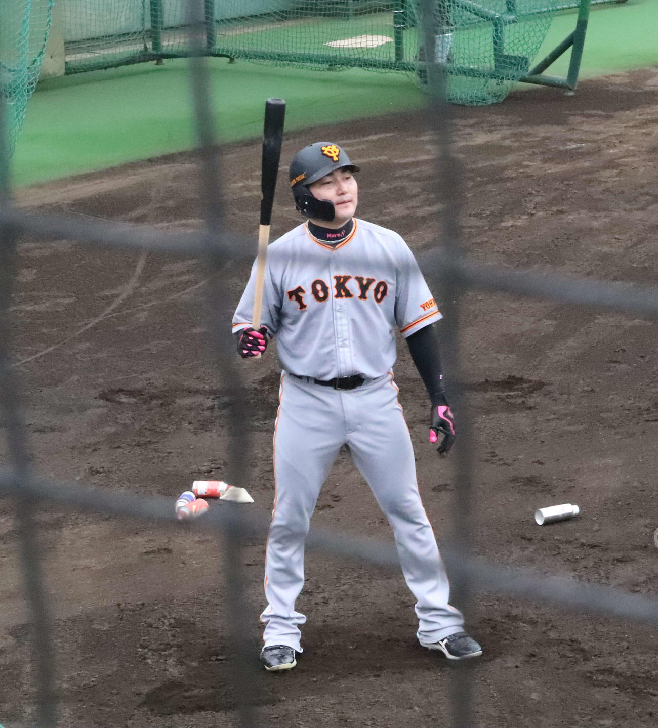 ジャイアンツ球場での2軍練習に合流した巨人丸（撮影・小早川宗一郎）