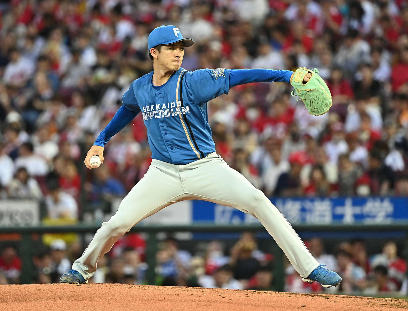 全セ対全パ　全パ2番手で投球する上沢（撮影・滝沢徹郎）