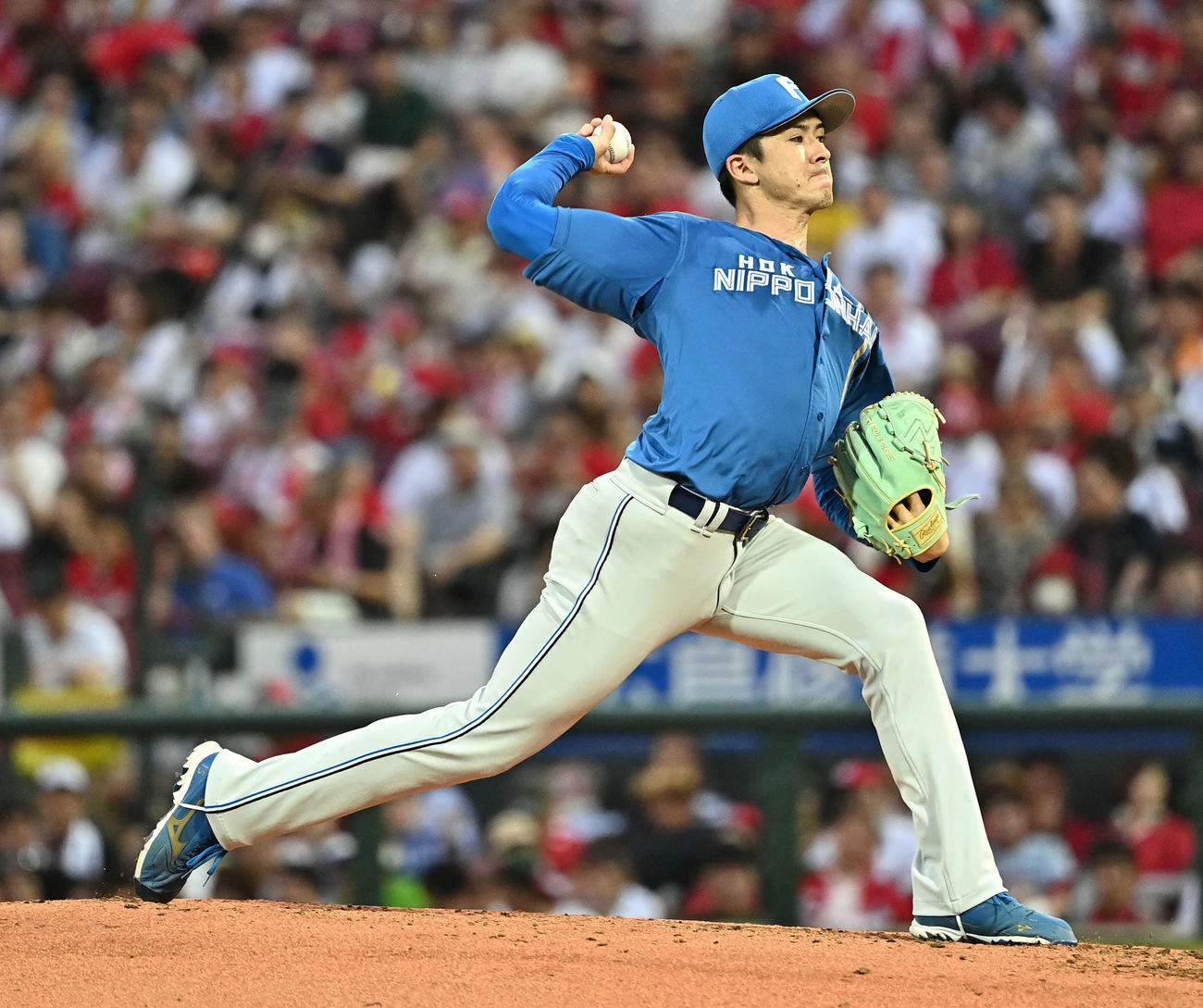 全セ対全パ　全パ2番手で投球する上沢（撮影・滝沢徹郎）