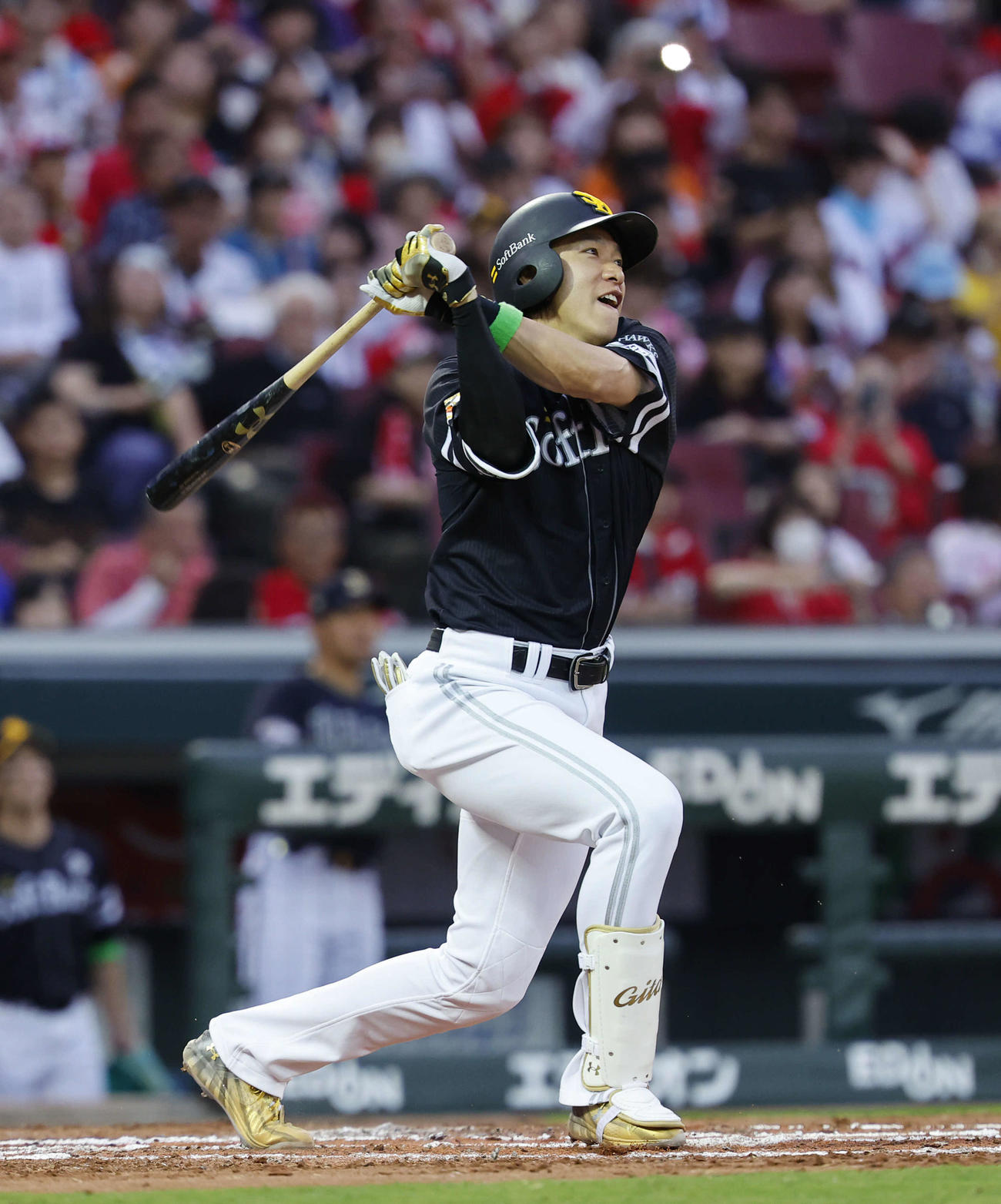 全セ対全パ　2回表全パ無死、柳田は中越え二塁打を放つ（撮影・藤尾明華）