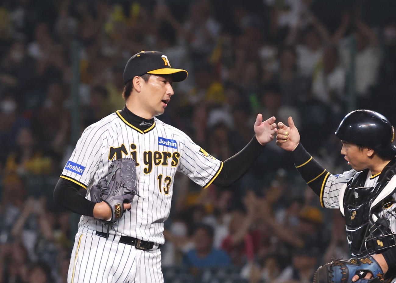 阪神岩崎優（2023年7月9日撮影）
