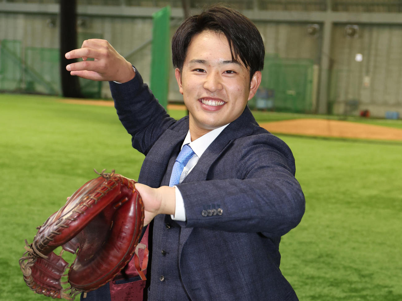 DeNA育成ドラフト1位の上甲凌大（2023年1月7日撮影）
