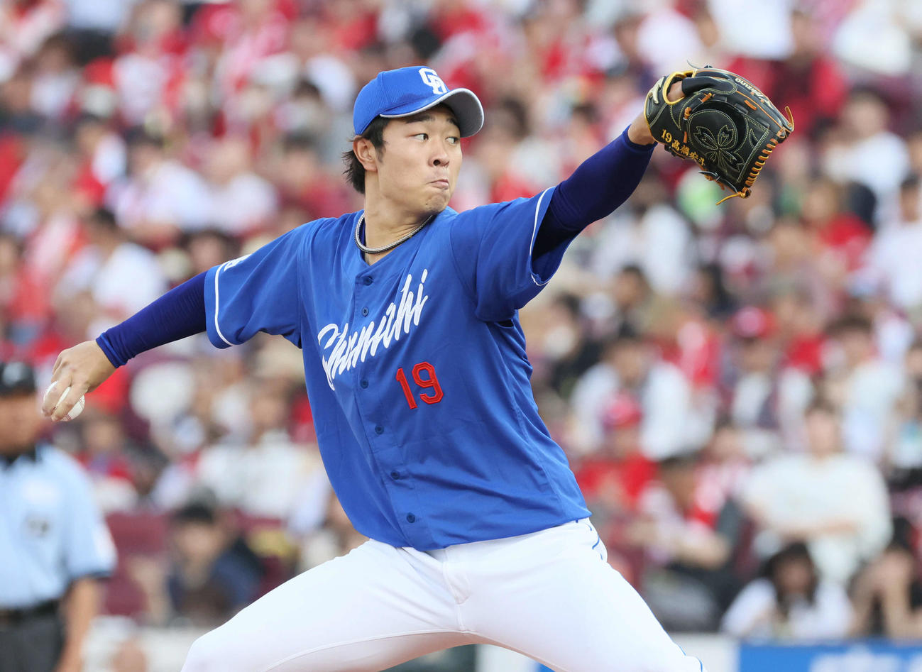 広島対中日　中日先発の高橋宏（撮影・加藤孝規）