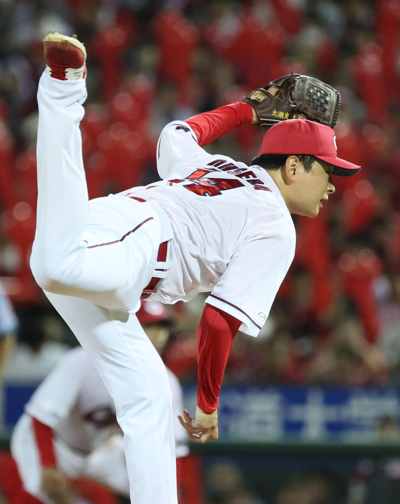 広島対中日　7回表中日、好投する大瀬良（撮影・加藤孝規）