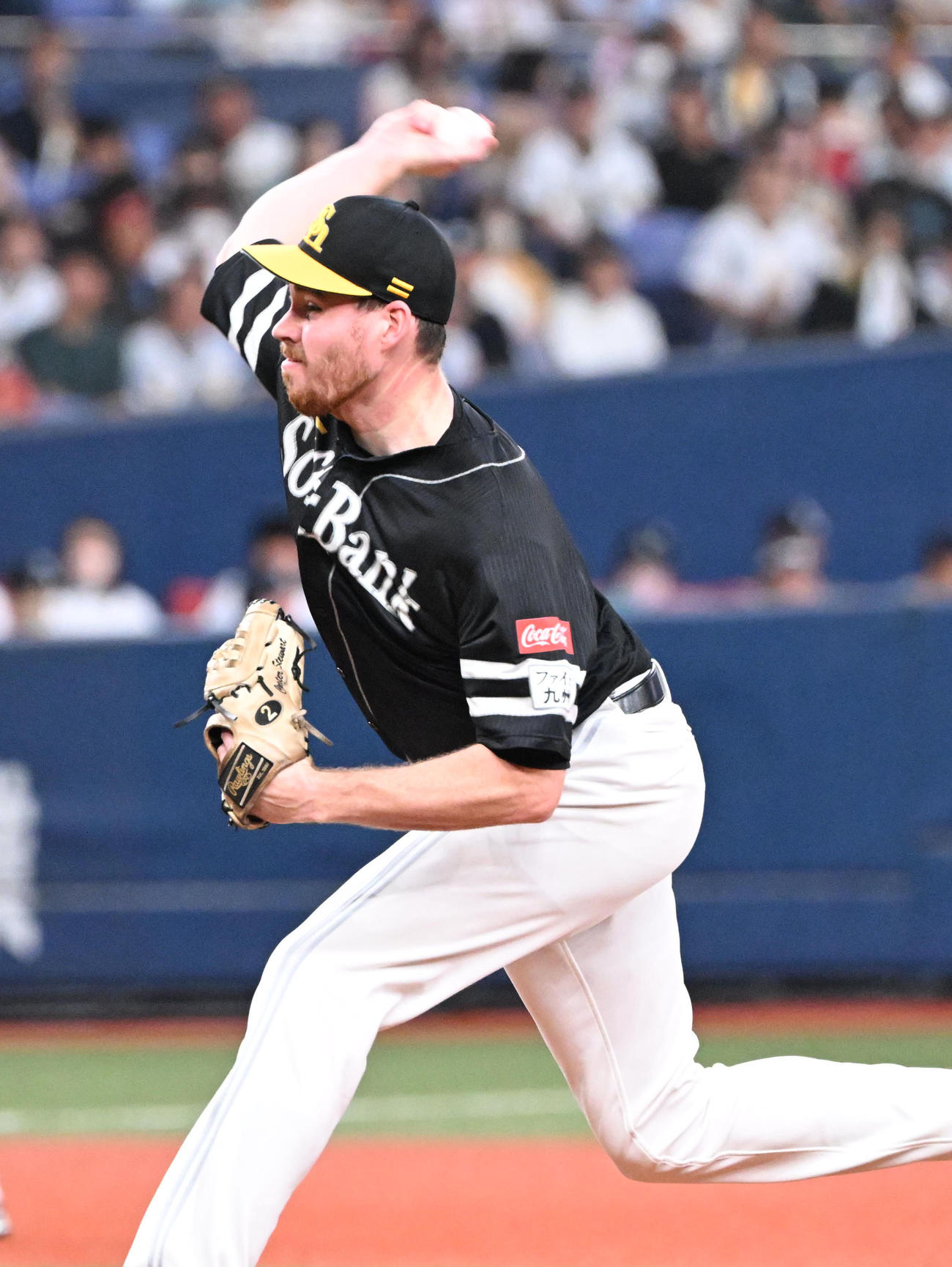 オリックス対ソフトバンク　先発するソフトバンクのスチュワート（撮影・和賀正仁）