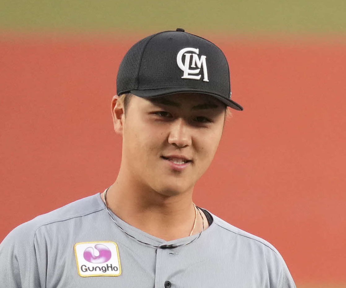 ロッテ山口航輝（2023年4月21日撮影）