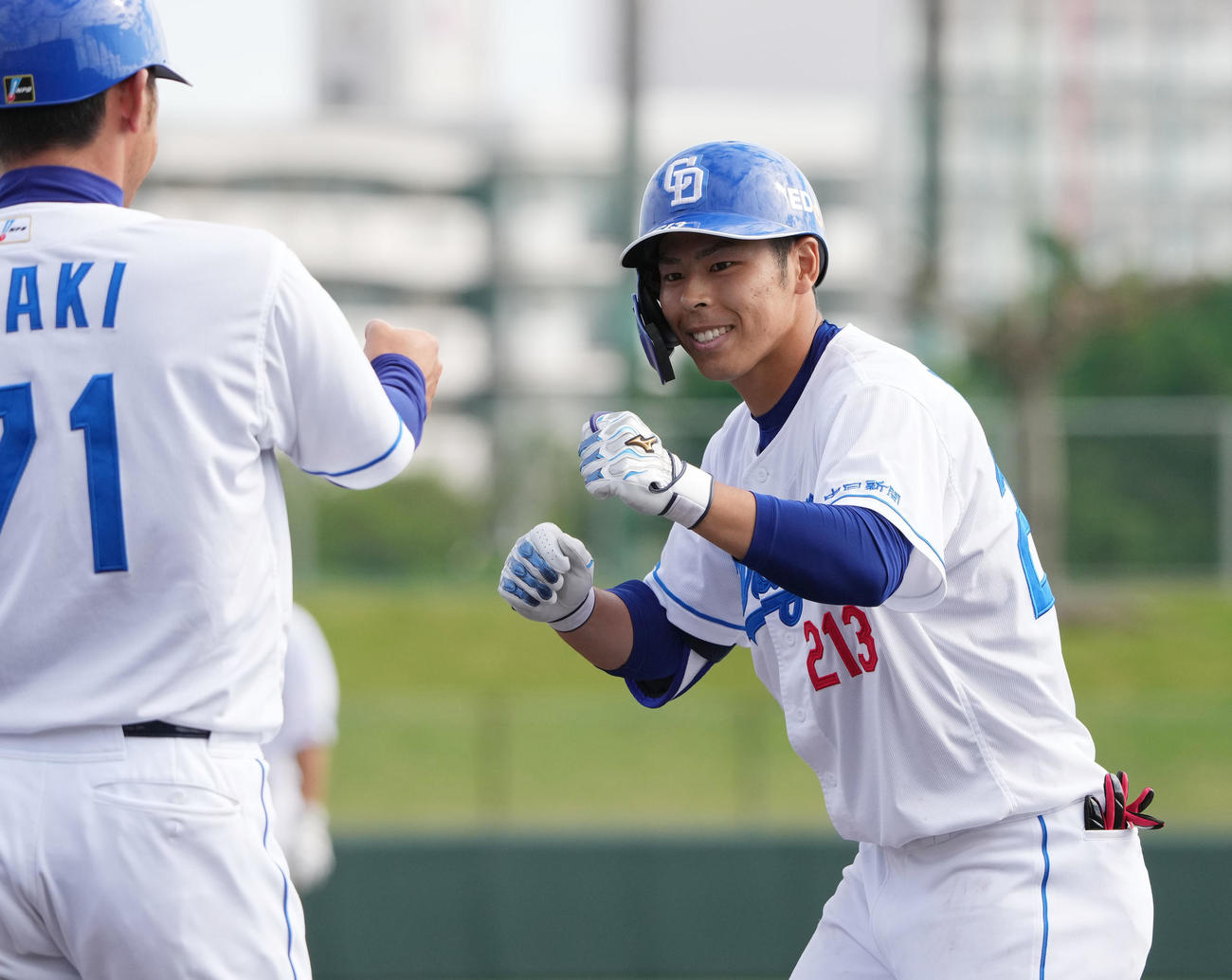 2023年2月、サムスン戦で適時打を放った中日の樋口
